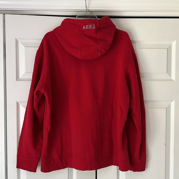 Aeropostale 87 Vintage Heavy Red Sweatshirt Hoodie Y2K Size Medium Mens Unisex - Picture 2 of 10